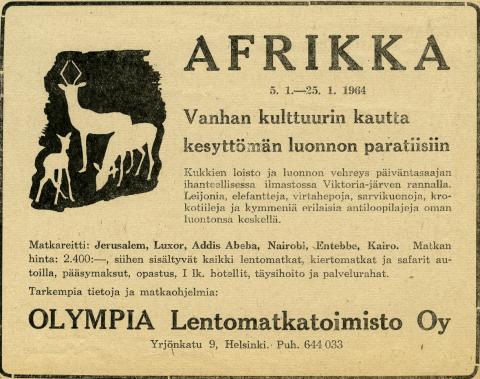Vanha mainos Afrikka