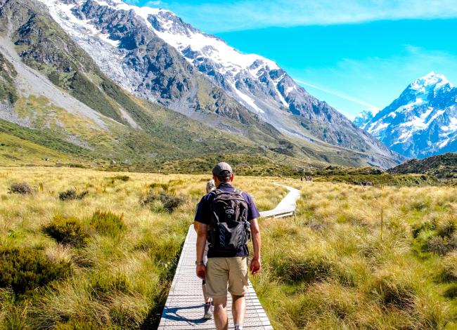 Patikoijat-Hooker-Valley-reitilla-Uusi-Seelanti-Olympia